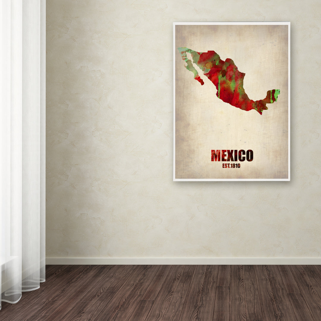 Naxart Mexico Watercolor Map Canvas Art 18 x 24 Image 3