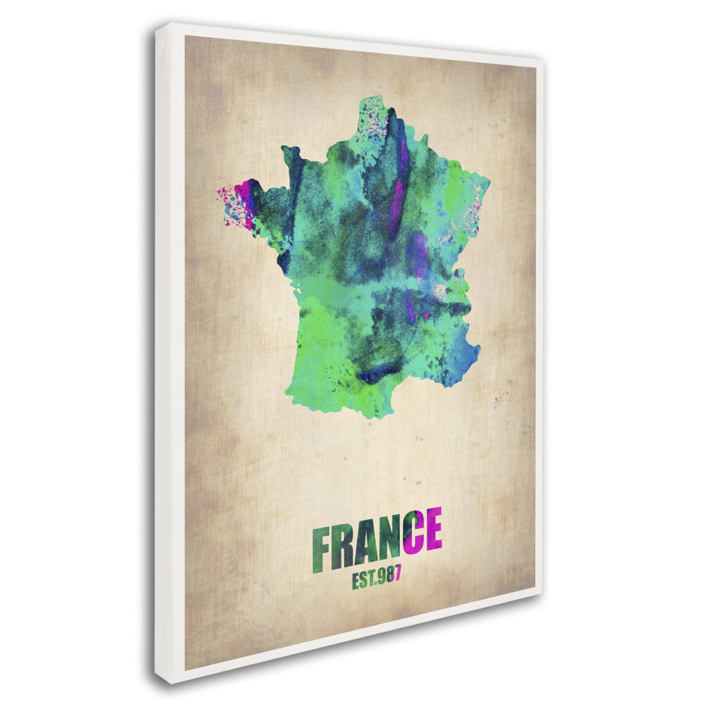 Naxart France Watercolor Map Canvas Art 18 x 24 Image 2