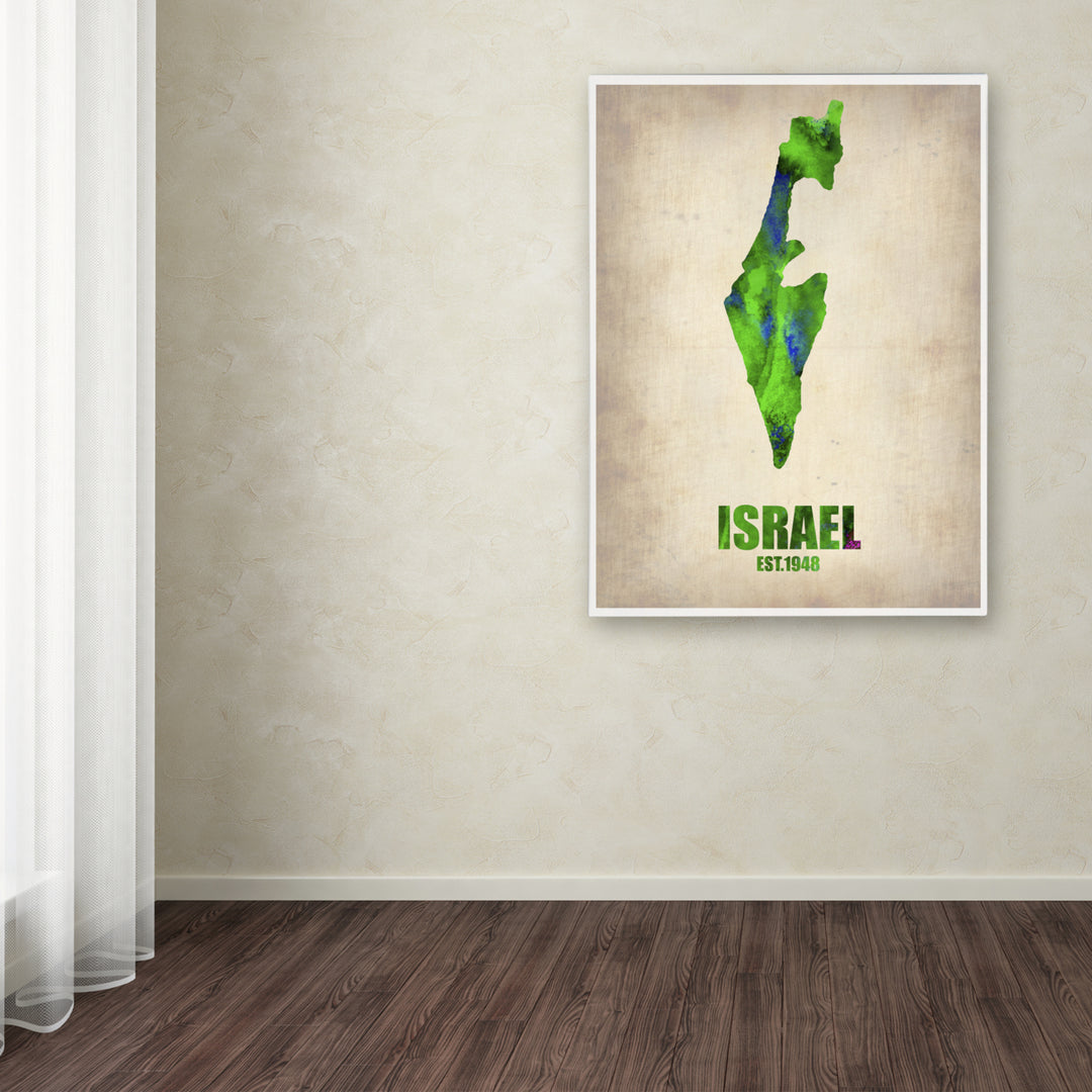 Naxart Israel Watercolor Map Canvas Art 18 x 24 Image 3