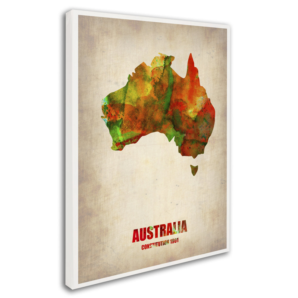 Naxart Australia Watercolor Map Canvas Art 18 x 24 Image 2