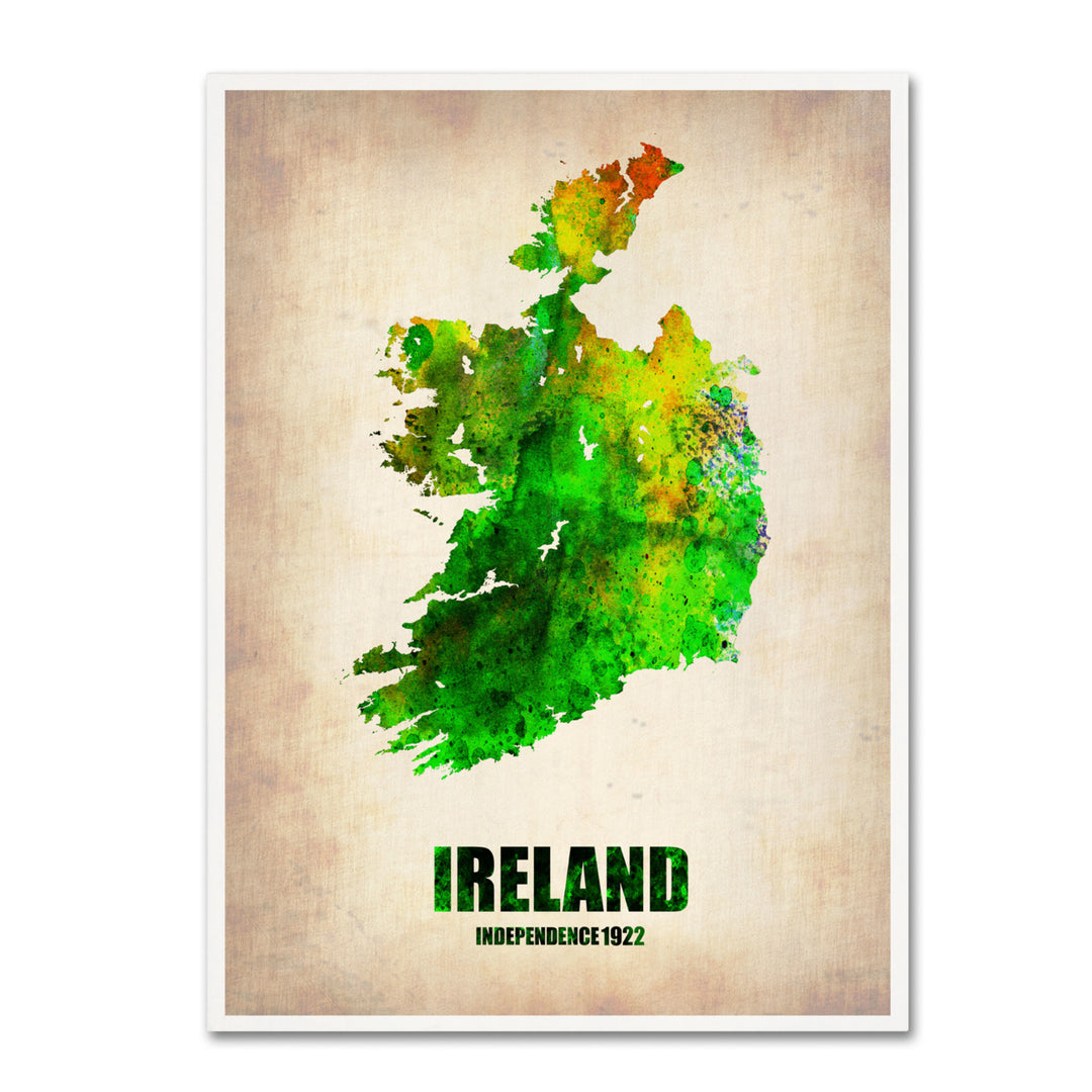Naxart Ireland Watercolor Map Canvas Art 18 x 24 Image 1