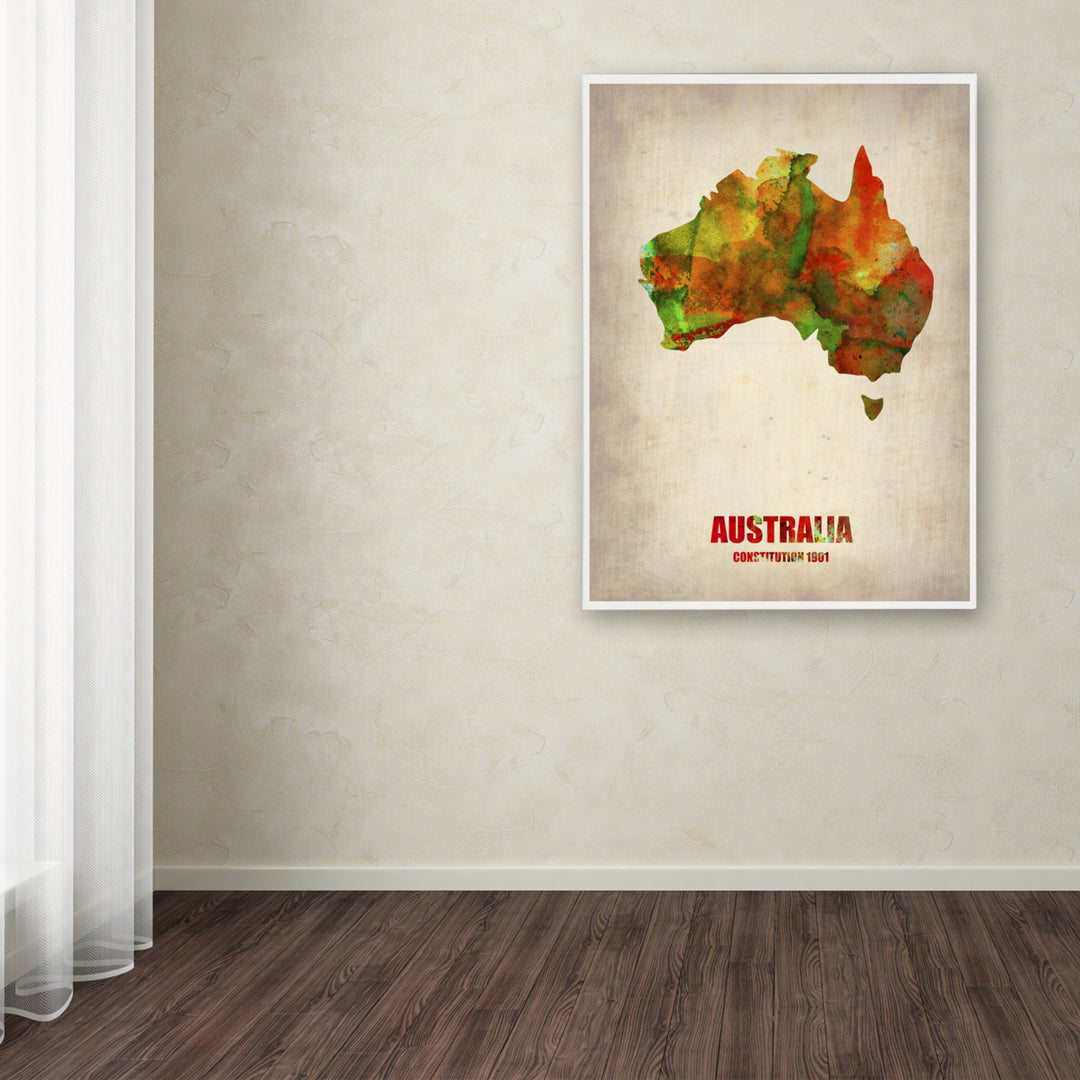 Naxart Australia Watercolor Map Canvas Art 18 x 24 Image 3