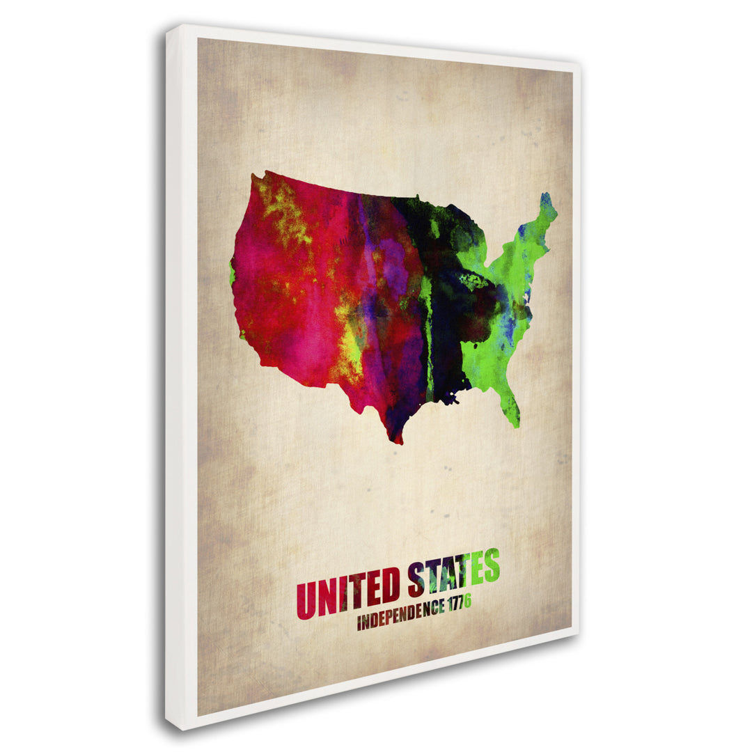 Naxart United States Watercolor Map Canvas Art 18 x 24 Image 2