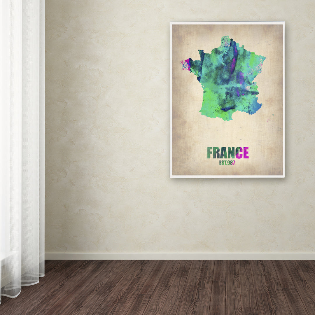 Naxart France Watercolor Map Canvas Art 18 x 24 Image 3