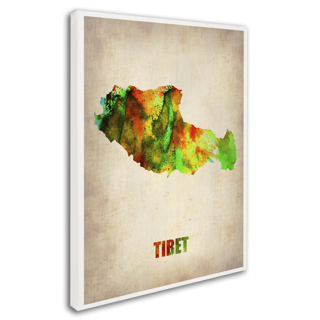 Naxart Tibet Watercolor Map Canvas Art 18 x 24 Image 2