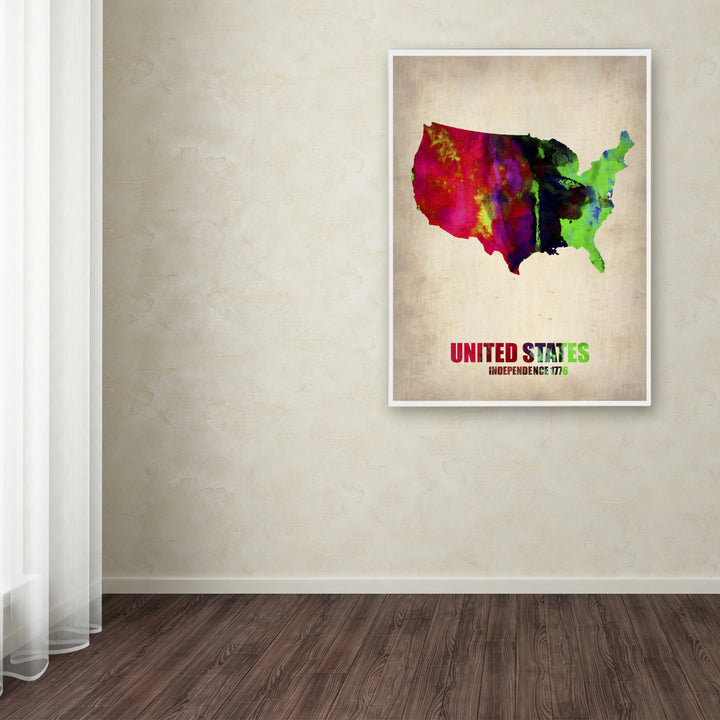 Naxart United States Watercolor Map Canvas Art 18 x 24 Image 3