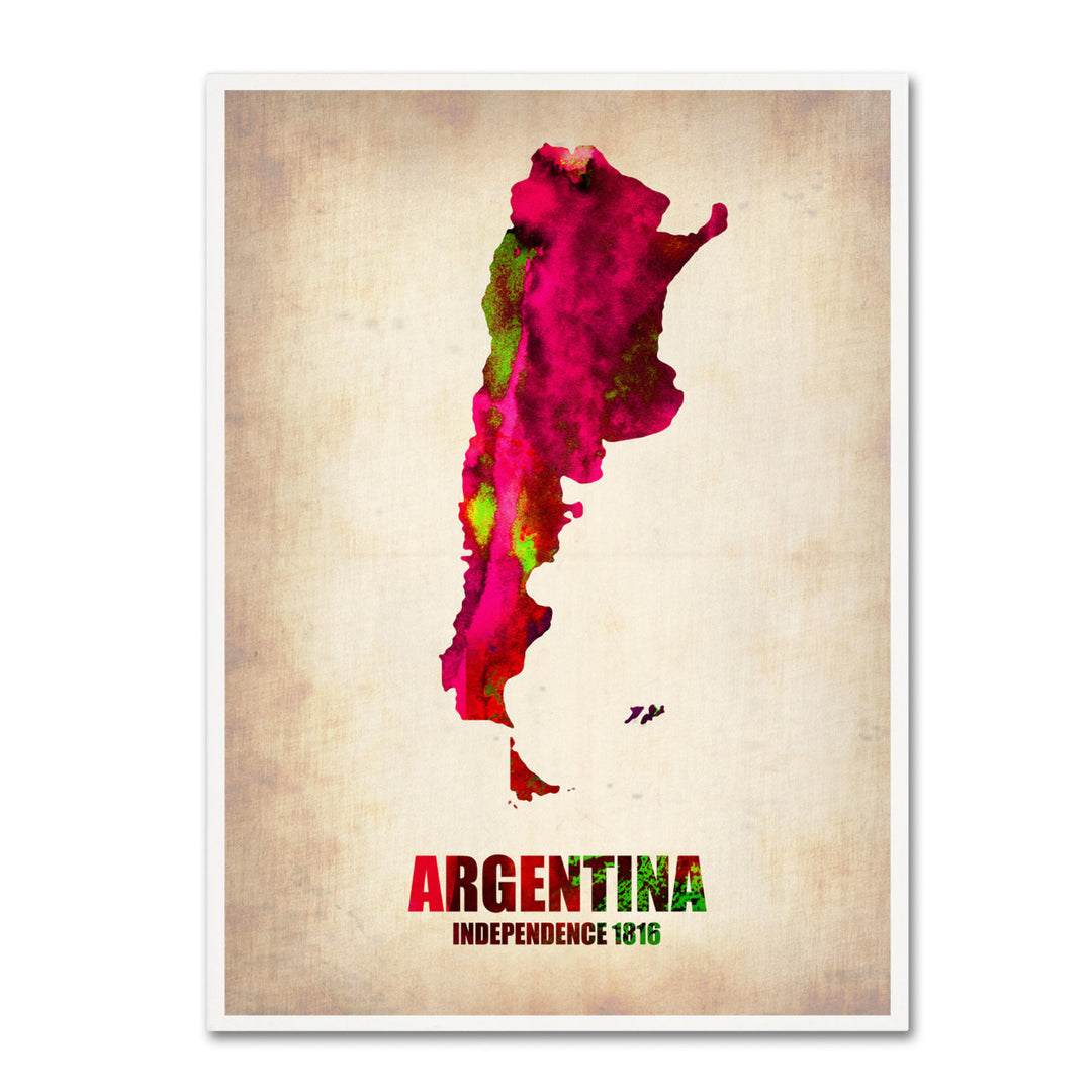 Naxart Argentina Watercolor Map Canvas Art 18 x 24 Image 1