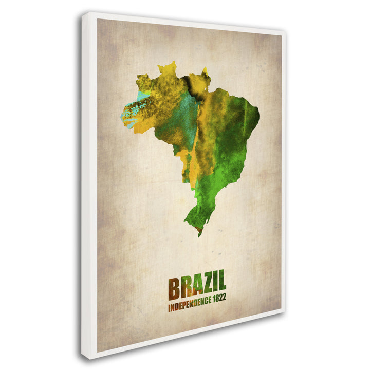 Naxart Brazil Watercolor Map Canvas Art 18 x 24 Image 2