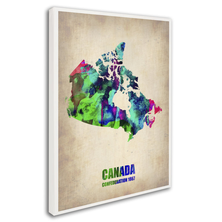 Naxart Canada Watercolor Map Canvas Art 18 x 24 Image 2