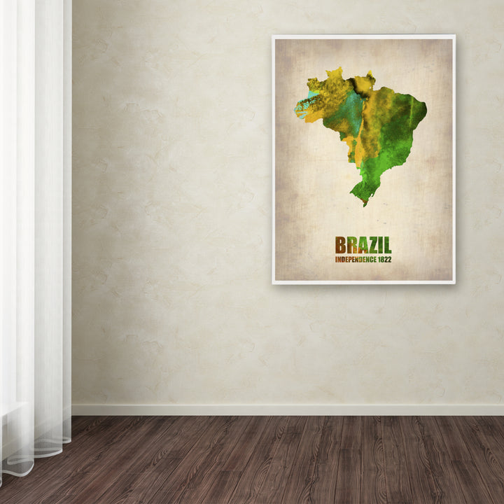 Naxart Brazil Watercolor Map Canvas Art 18 x 24 Image 3