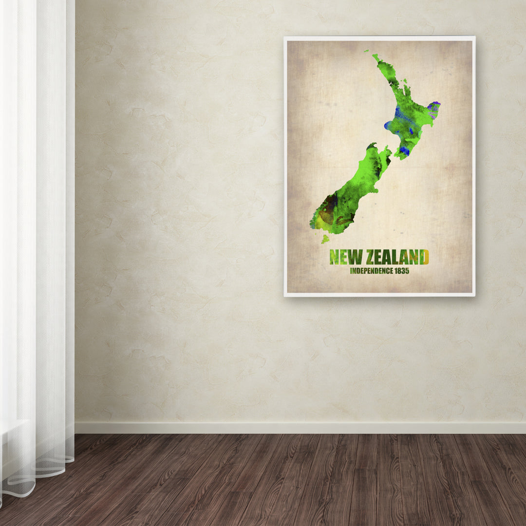 Naxart Zealand Watercolor Map Canvas Art 18 x 24 Image 3