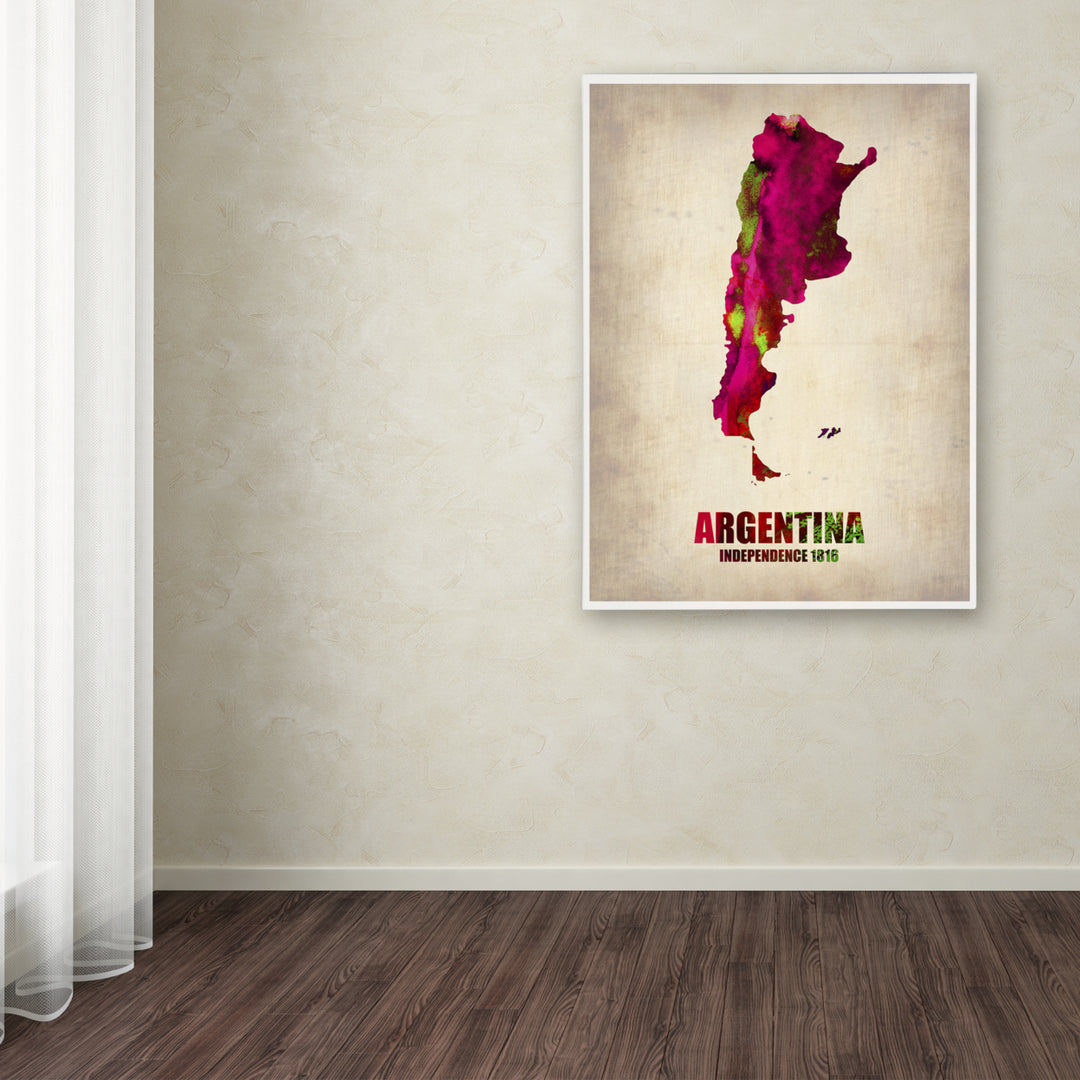 Naxart Argentina Watercolor Map Canvas Art 18 x 24 Image 3