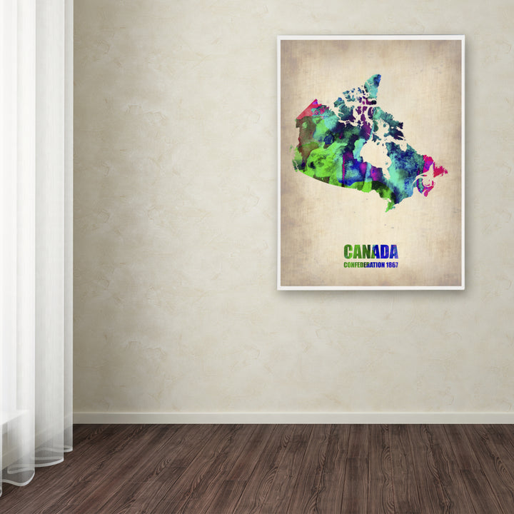 Naxart Canada Watercolor Map Canvas Art 18 x 24 Image 3