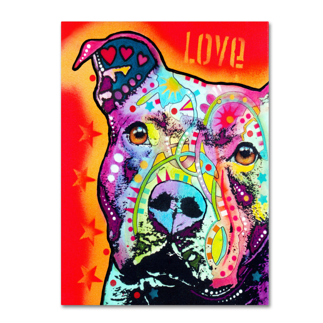 Dean Russo Thoughtful Pitbull Canvas Art 18 x 24 Image 1