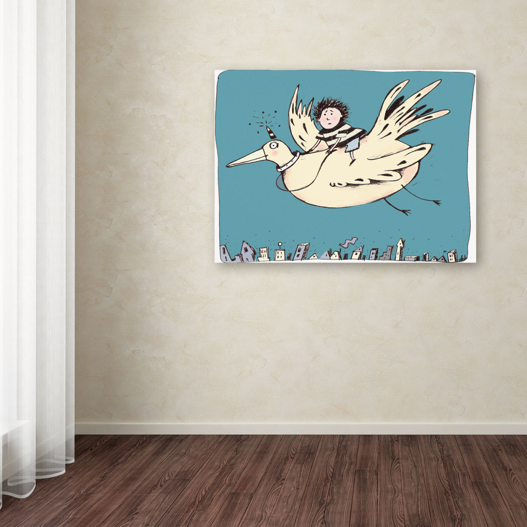 Carla Martell Boy on Bird Canvas Art 18 x 24 Image 3