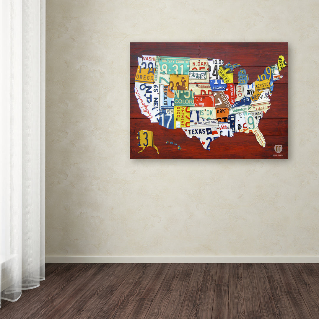 Design Turnpike License Plate Map USA Canvas Art 18 x 24 Image 3