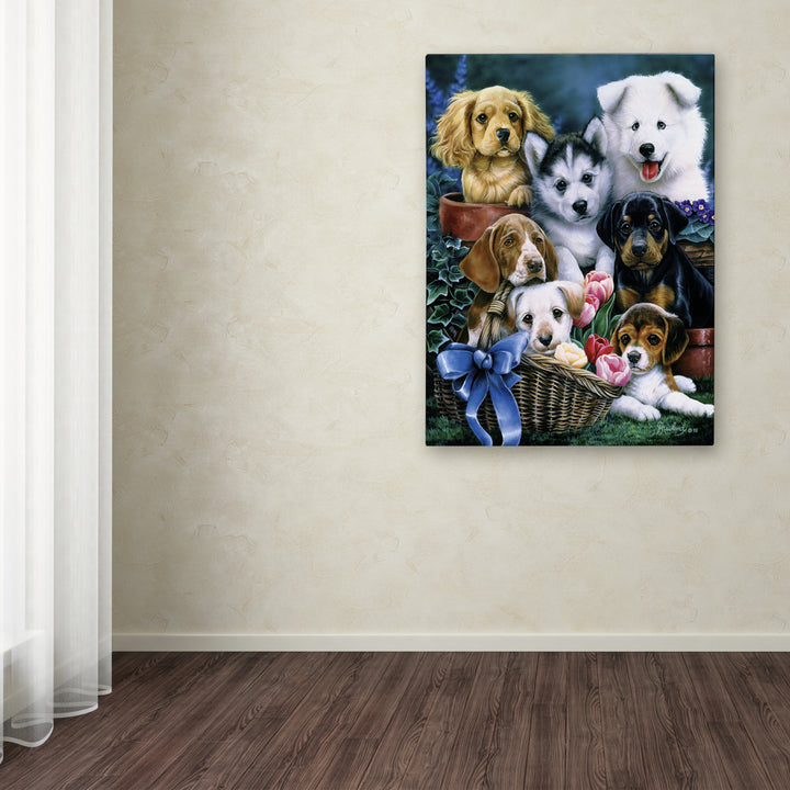 Jenny Newland Puppies Canvas Art 18 x 24 Image 3