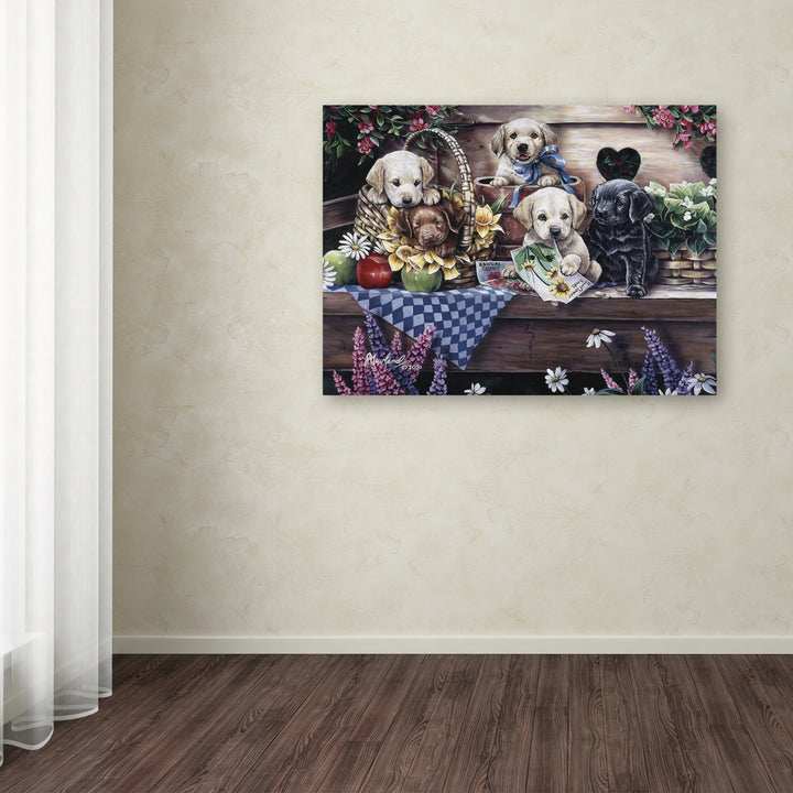 Jenny Newland Five Puppies Canvas Art 18 x 24 Image 3