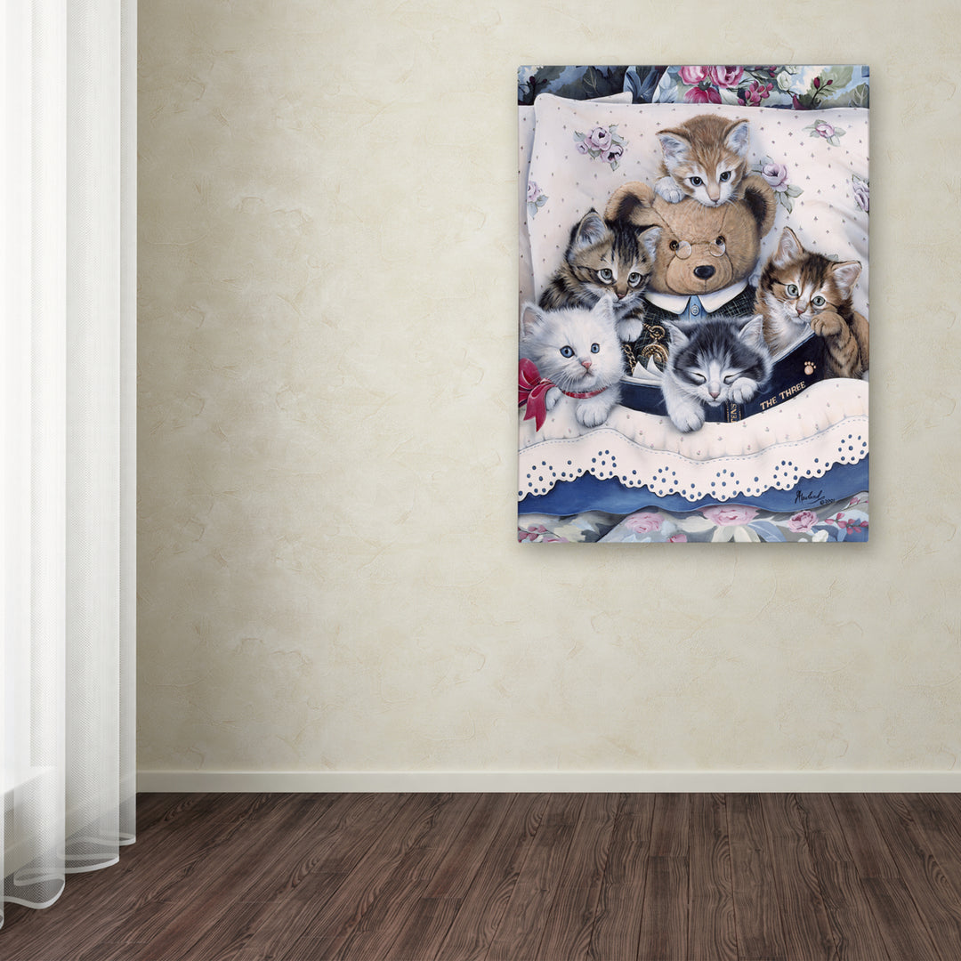 Jenny Newland Kittens And Teddy Bear Canvas Art 18 x 24 Image 3