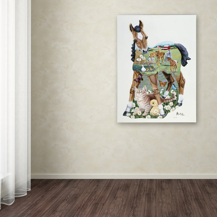 Jenny Newland Pony Tails Canvas Art 18 x 24 Image 3