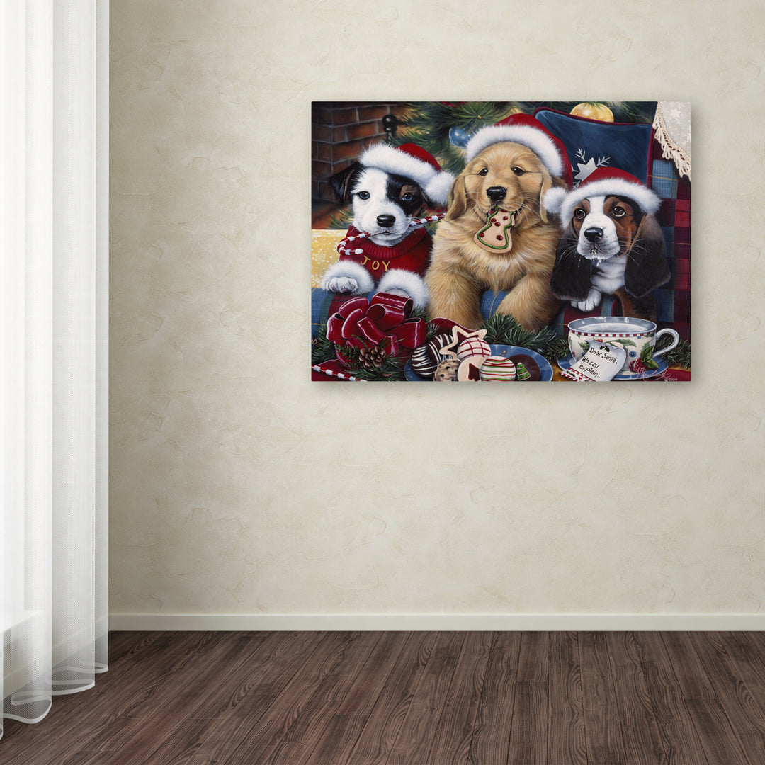 Jenny Newland Sawry Santa Paws Canvas Art 18 x 24 Image 3