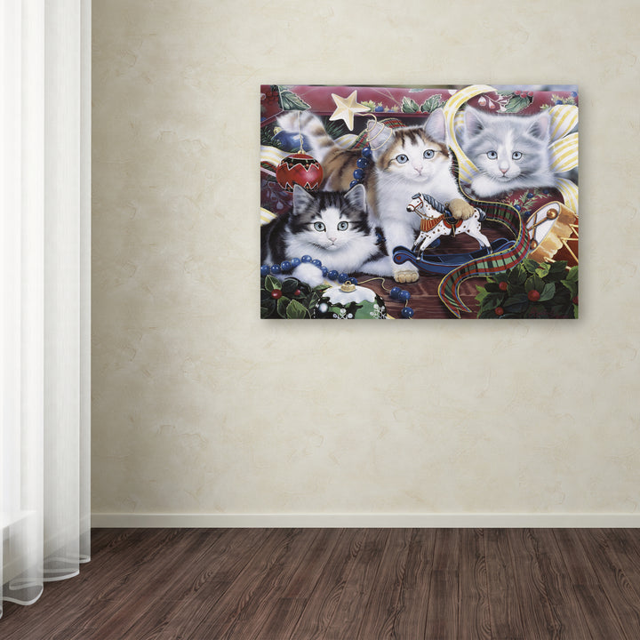 Jenny Newland Christmas Kittens and All The TrimNs Canvas Art 18 x 24 Image 3