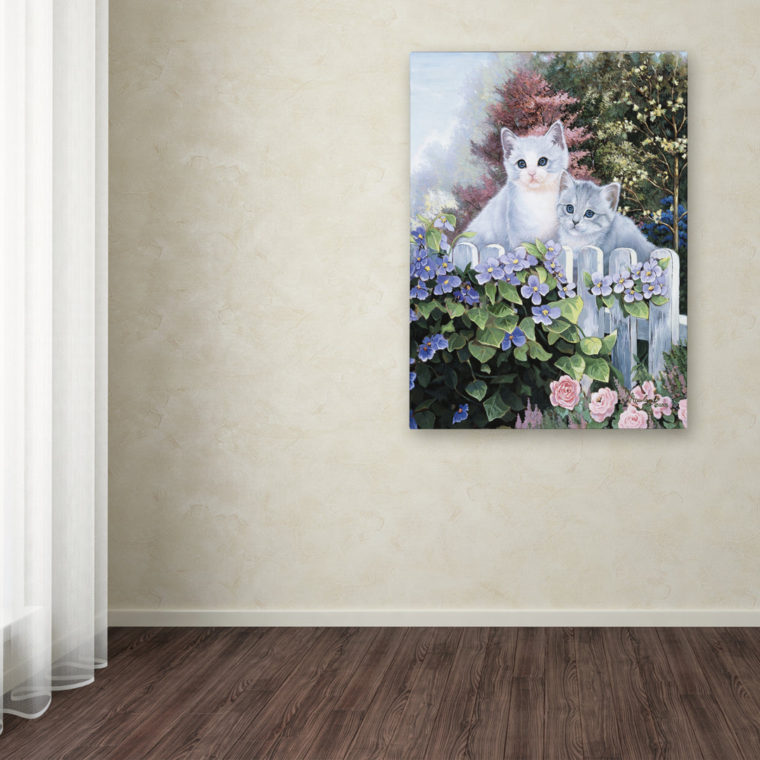 Jenny Newland Kittens In The Masters Garden Canvas Art 18 x 24 Image 3