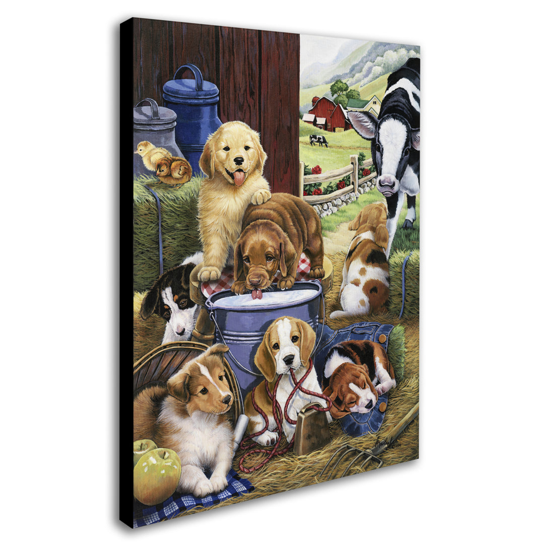 Jenny Newland Puppy Hayday Canvas Art 18 x 24 Image 2