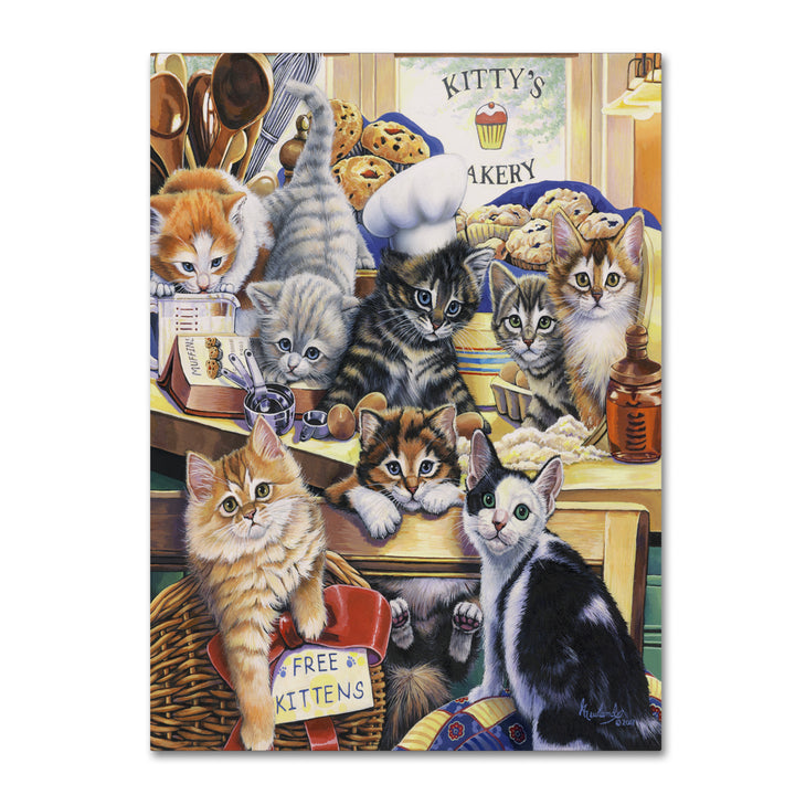 Jenny Newland Kitty Bakery Canvas Art 18 x 24 Image 1