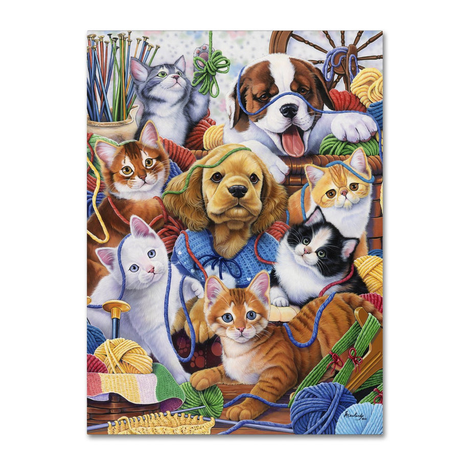 Jenny Newland Yarn Buddies Canvas Art 18 x 24 Image 1