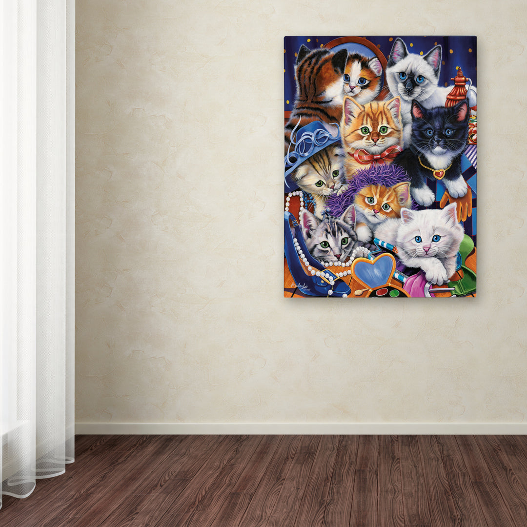 Jenny Newland Kittens In Closet Canvas Art 18 x 24 Image 3