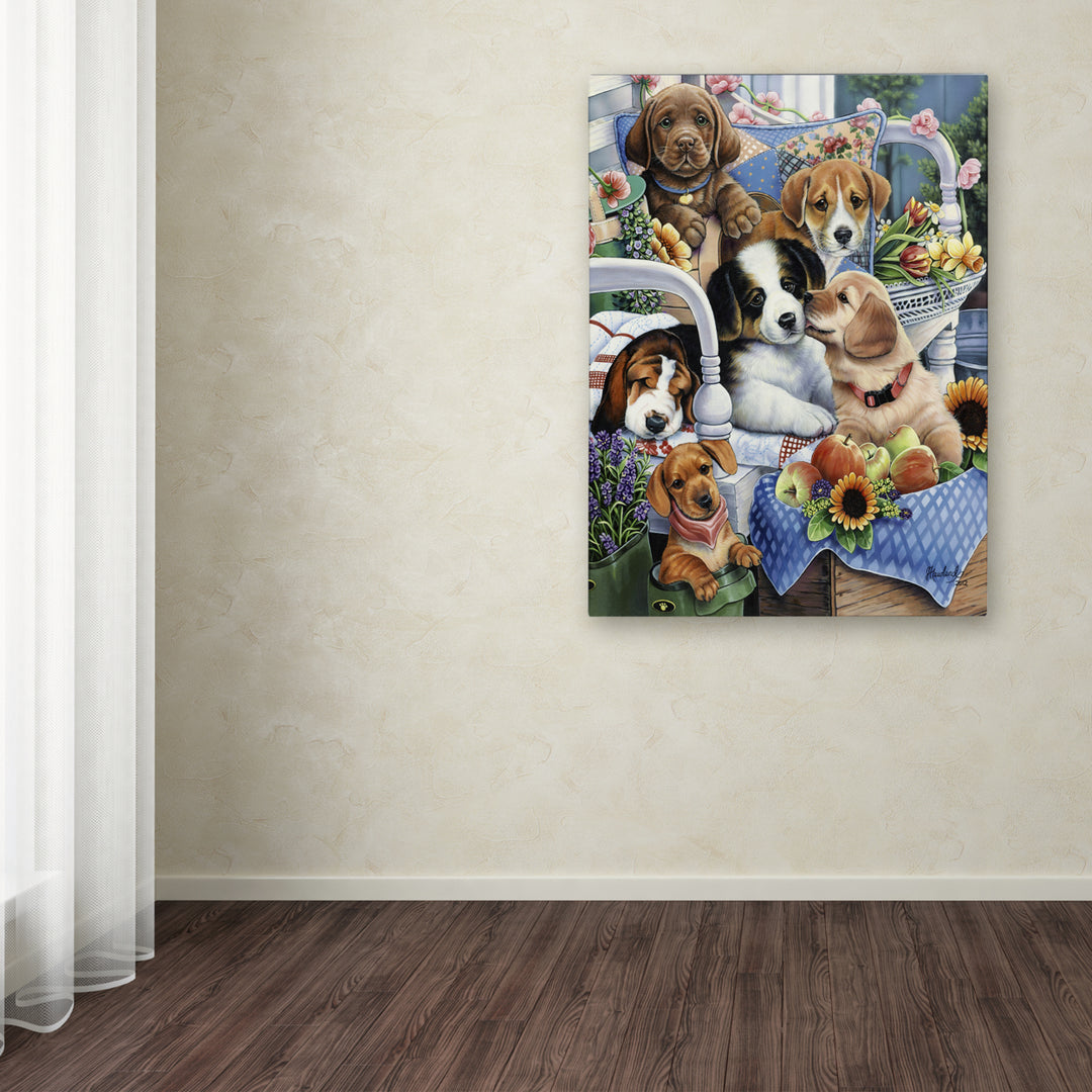 Jenny Newland Country Pups Canvas Art 18 x 24 Image 3