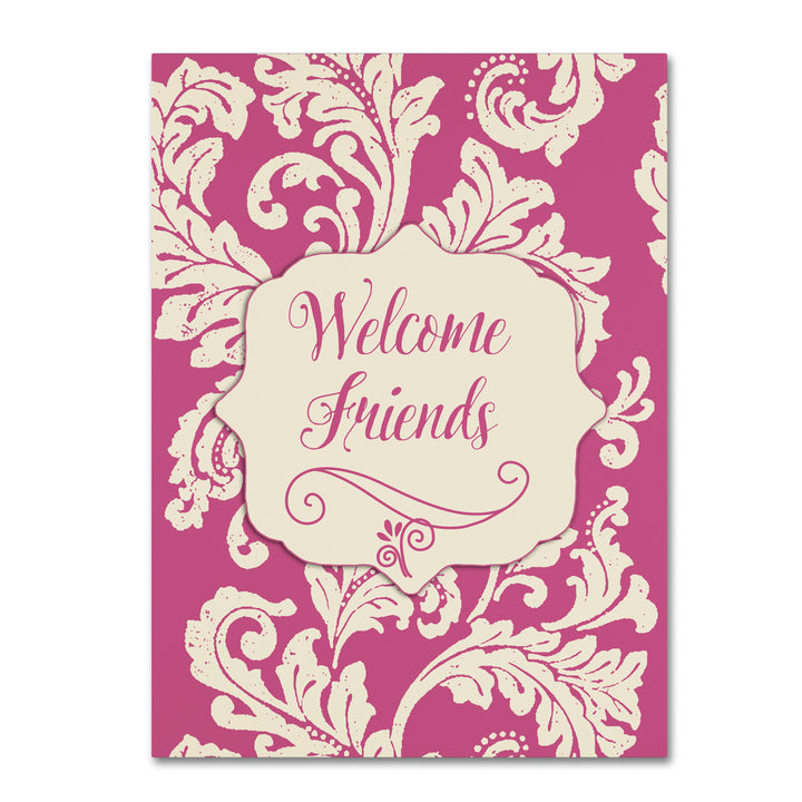 Color Bakery Welcome Flag Pink Canvas Art 18 x 24 Image 1