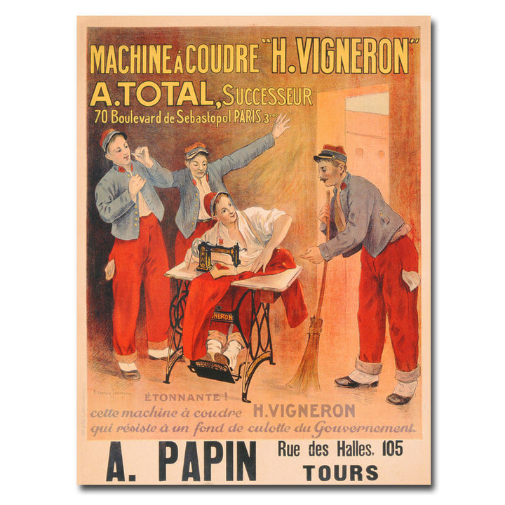 Etienne Joannon-Navier Machine H.Vigneron Canvas Art 18 x 24 Image 1