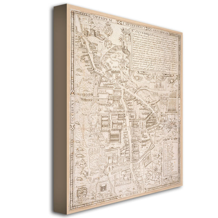 Richard Lyne Map of Cambridge 1574 Canvas Art 18 x 24 Image 3