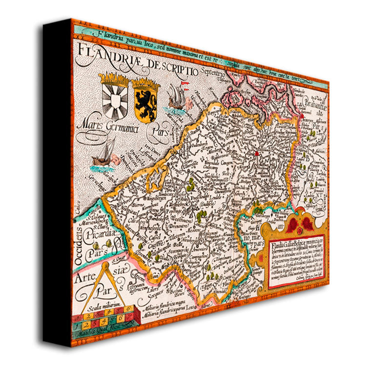 Johannes Bussemacher Map of Flanders Canvas Art 18 x 24 Image 3