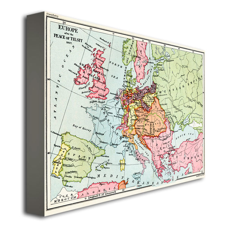 Map of Europe After the Peace of Tilsit 1807 Canvas Art 18 x 24 Image 3