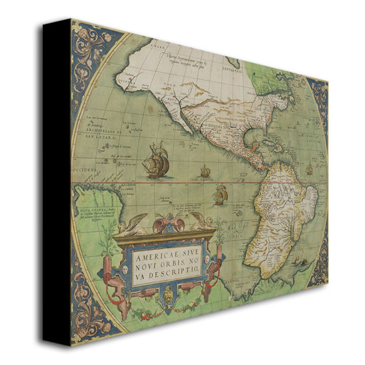 Map of North and South America 1570 Canvas Art 18 x 24 Image 3