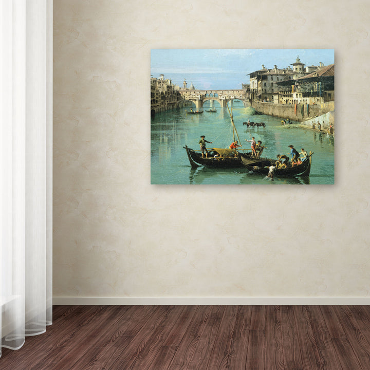 Canaletto Arno River and Ponte Vecchio Canvas Art 18 x 24 Image 3
