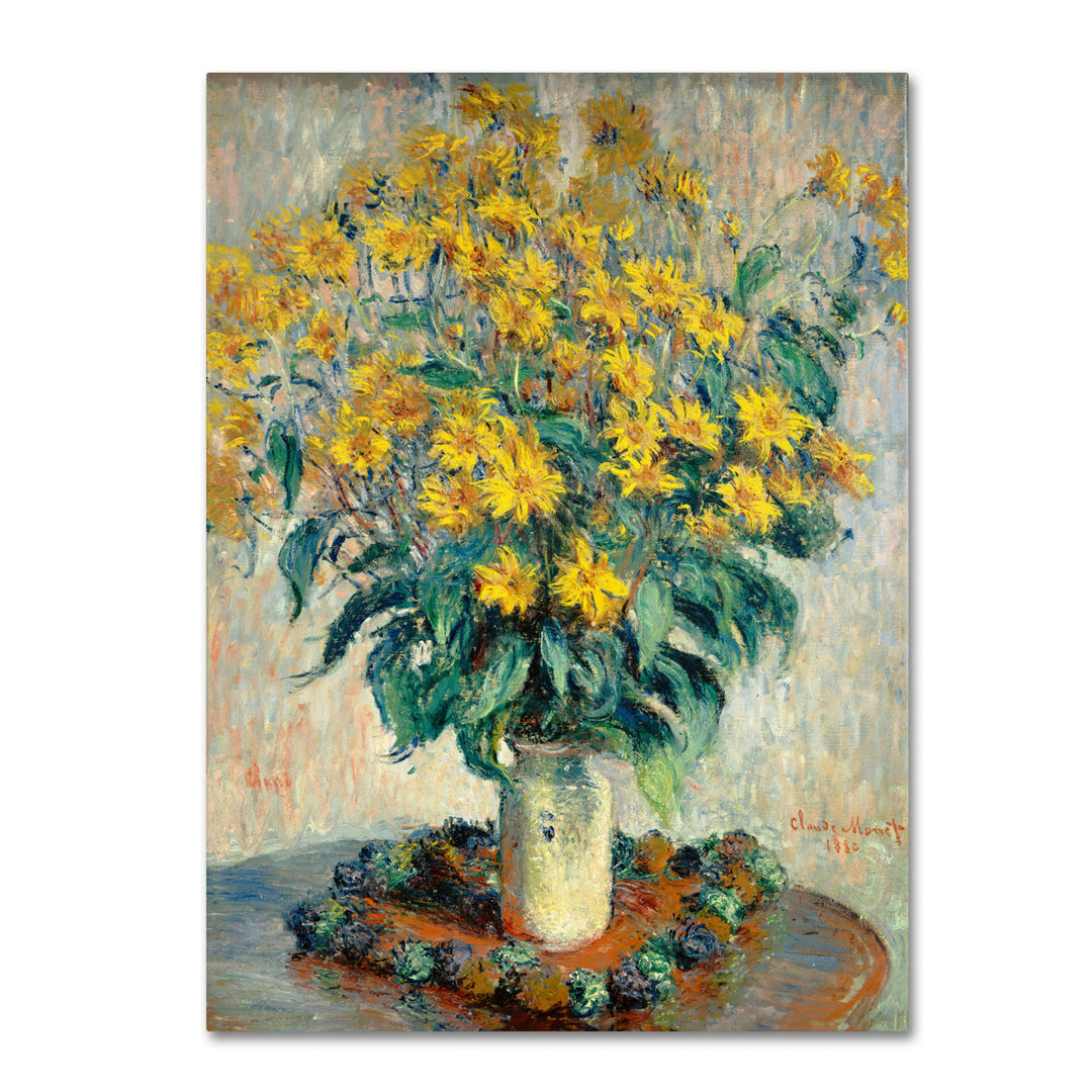 Claude Monet Jerusalem Artichoke Flowers Canvas Art 18 x 24 Image 1
