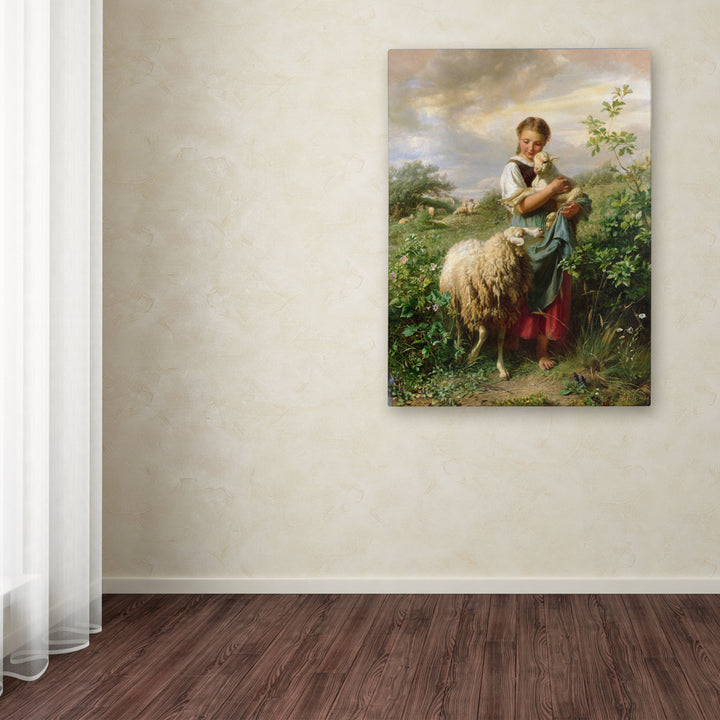 Johann Hofner The Shepherdess 1866 Canvas Art 18 x 24 Image 3