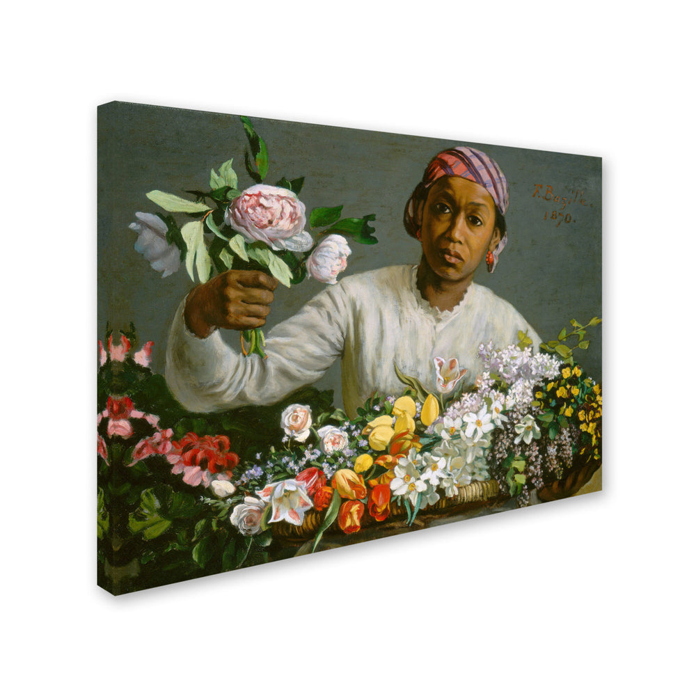 Jean Frederic Bazille Young Woman with Peonies Canvas Art 18 x 24 Image 2