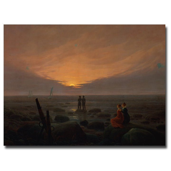 Caspar Friedrich Moon Rising over the Sea, 1821 Canvas Art 18 x 24 Image 1