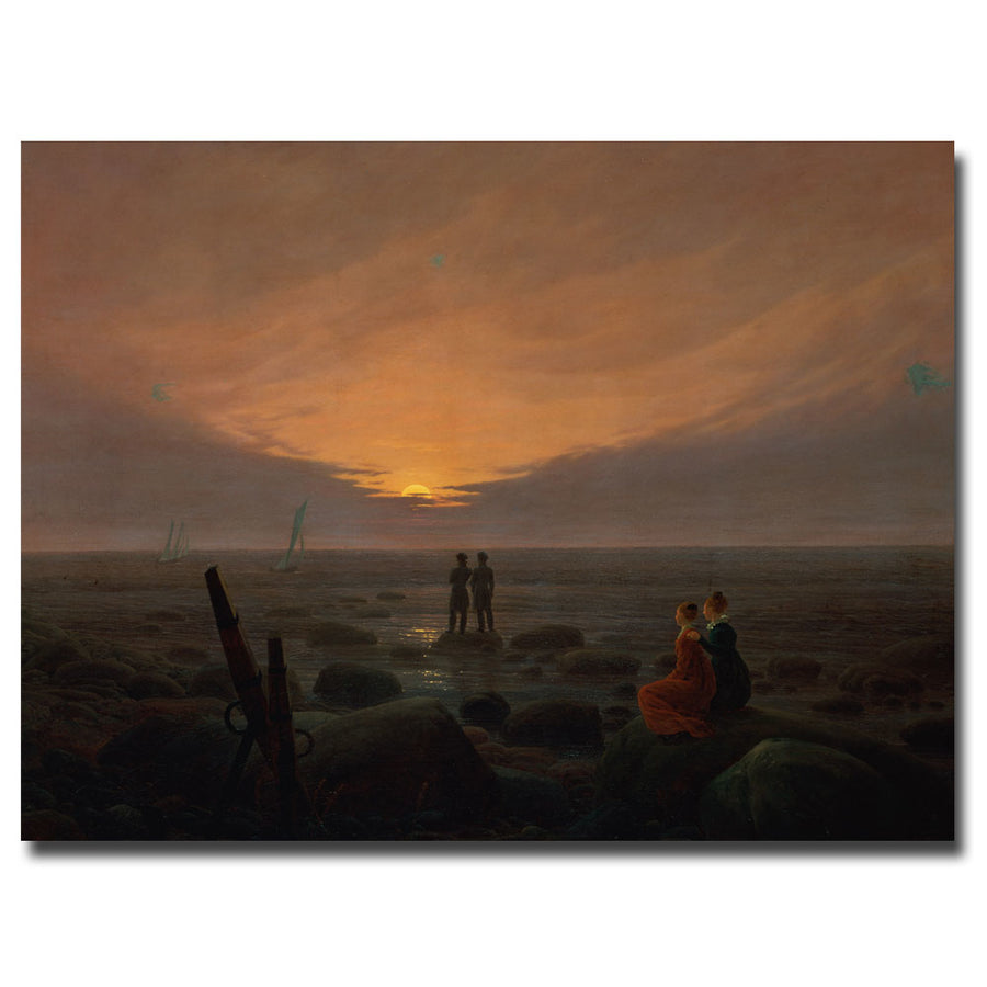 Caspar Friedrich Moon Rising over the Sea, 1821 Canvas Art 18 x 24 Image 1