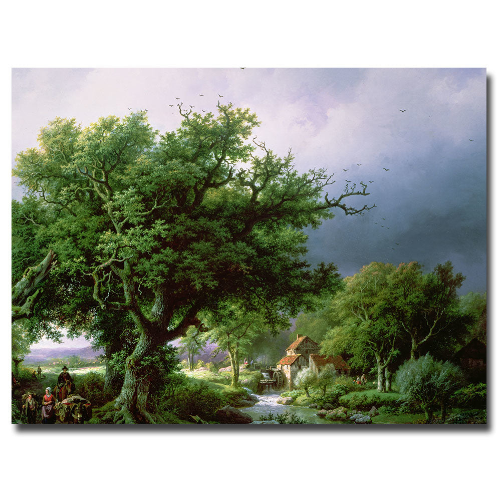 Bernard Cornelis Koekkoek Landscape with Mill Canvas Art 18 x 24 Image 1