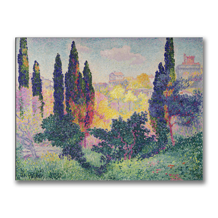 Henri Edmond Cross The Cypresses at Cagnes Canvas Art 18 x 24 Image 1