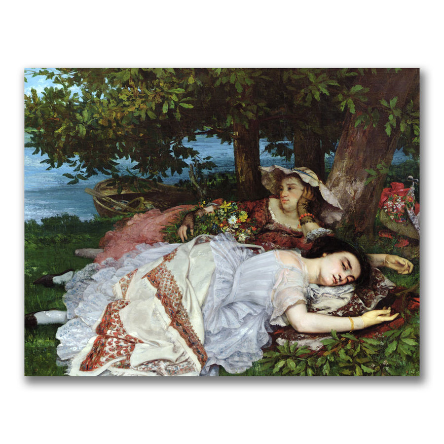 Gustave Courbet Girls on the Banks of the Seine Canvas Art 18 x 24 Image 1