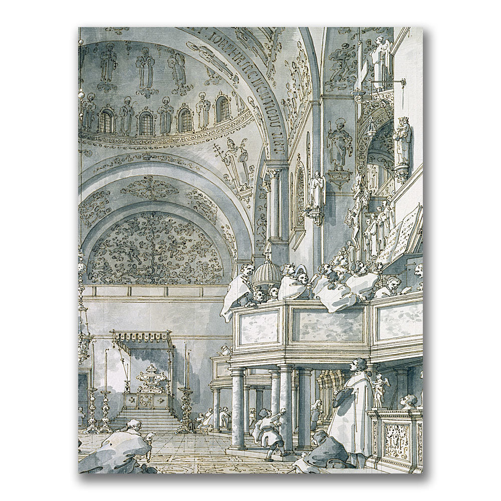 Canatello The Choir Singing at St. Marks Canvas Art 18 x 24 Image 1