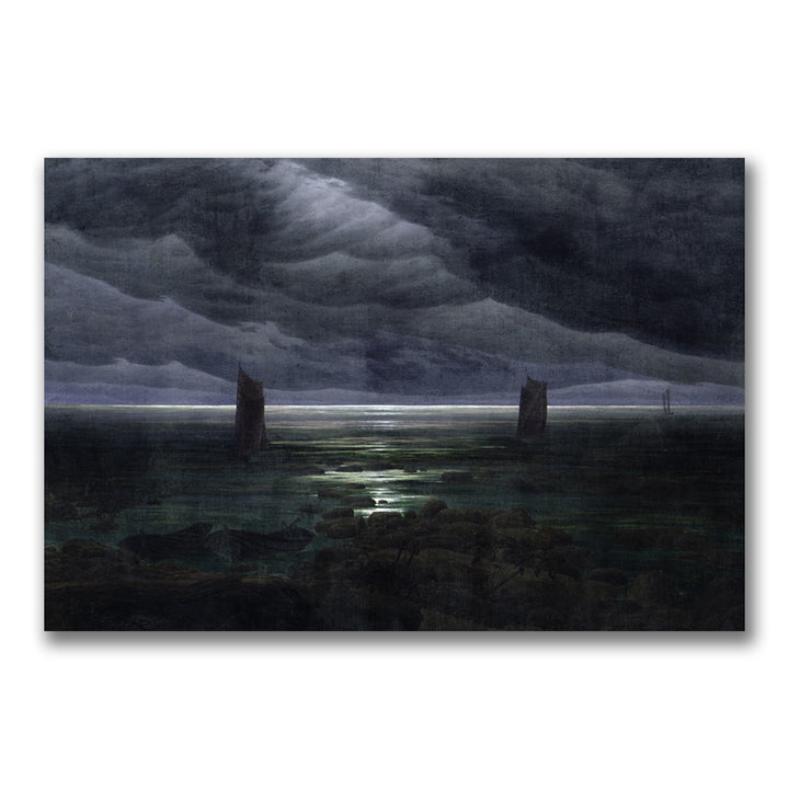 Caspar  Friedrich Sea Shore in Moonlight Canvas Art 18 x 24 Image 1