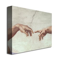 Michelangelo Hands of God Canvas Art 18 x 24 Image 3